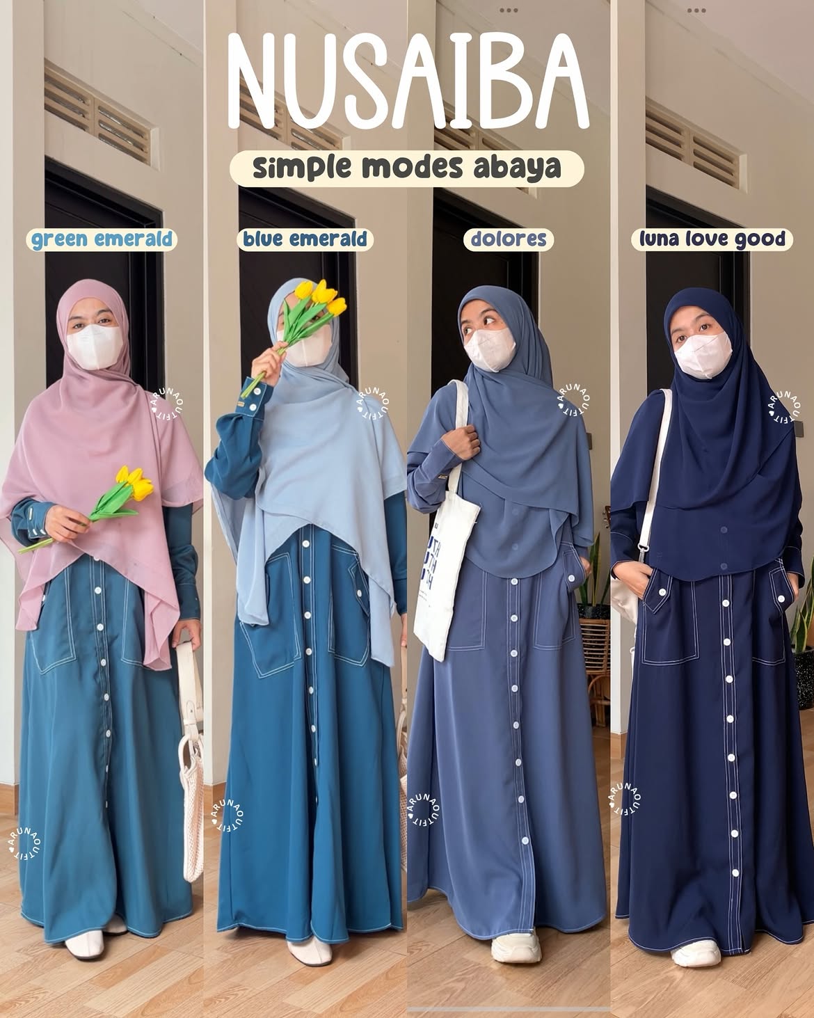 NUSAIBA ABAYA (FULL KANCING AKTIF)