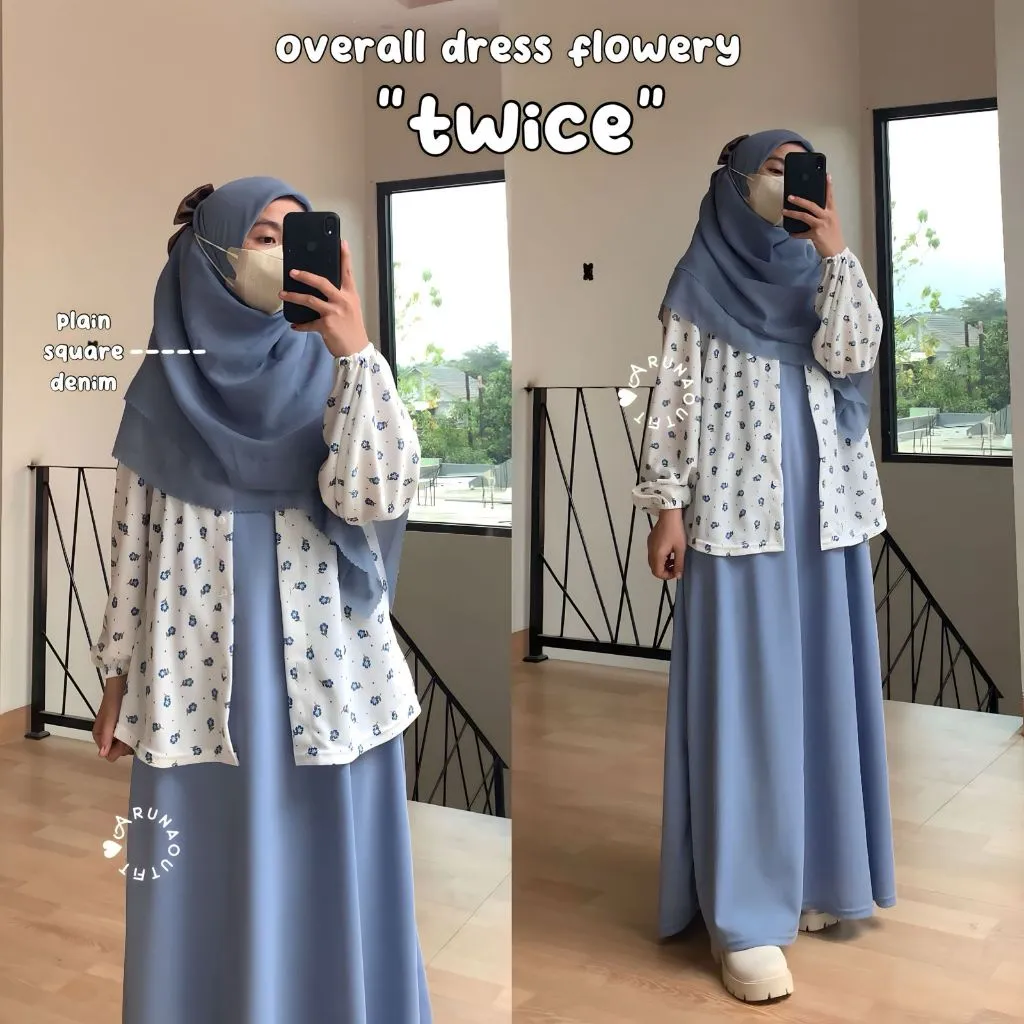 KOREAN OVERALL FLOWER BY ARUNAOUTFIT