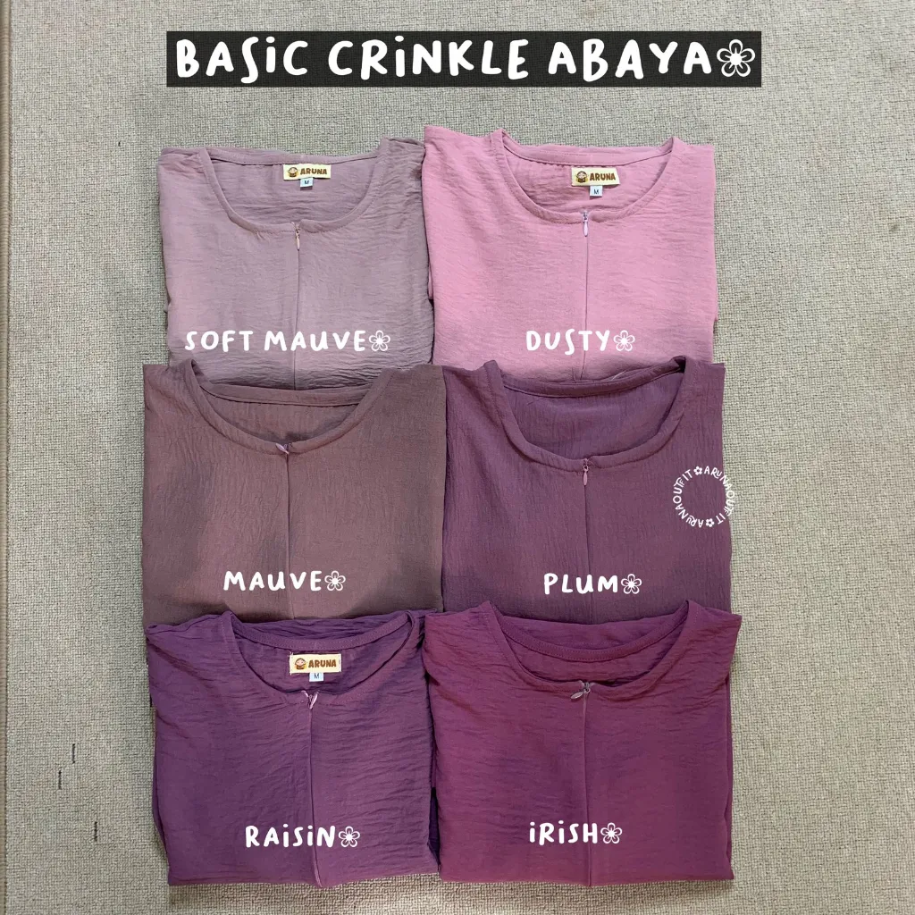BASIC CRINKLE ABAYA BY ARUNAOUTFIT